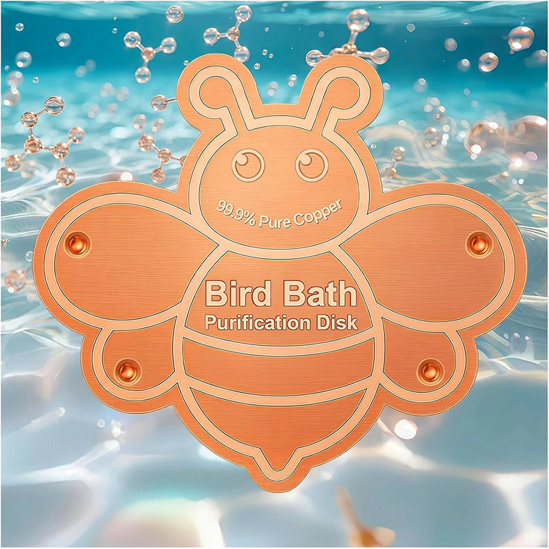 🌻Beperkte tijd Koop 1 Krijg 1 Gratis✨Massief Koperen Vogelbad Zuiveringsschijf – Houdt Vogelbadwater Kristalhelder & Schoon