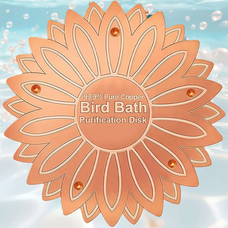 🌻Beperkte tijd Koop 1 Krijg 1 Gratis✨Massief Koperen Vogelbad Zuiveringsschijf – Houdt Vogelbadwater Kristalhelder & Schoon