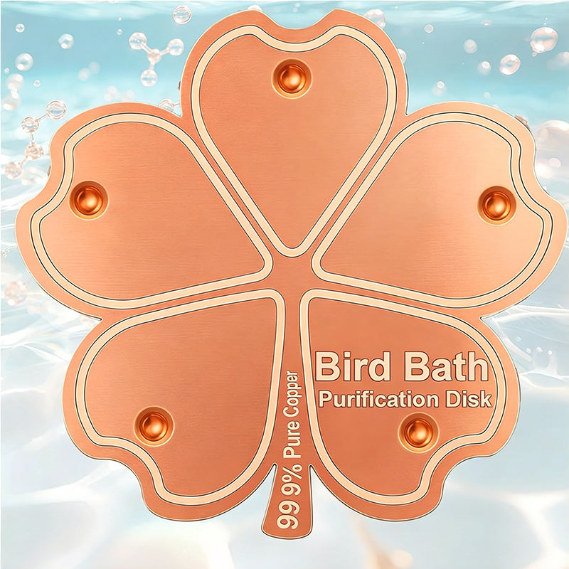 🌻Beperkte tijd Koop 1 Krijg 1 Gratis✨Massief Koperen Vogelbad Zuiveringsschijf – Houdt Vogelbadwater Kristalhelder & Schoon