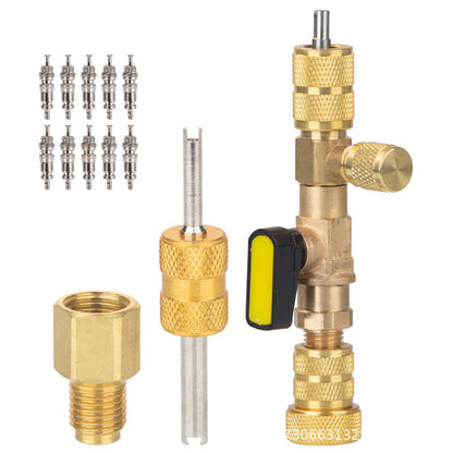 ✨ 50% KORTING 🔥 Professioneel AC Klepkern Verwijderingsgereedschap Uitgerust Met SAE 1/4 en 5/16 Poort