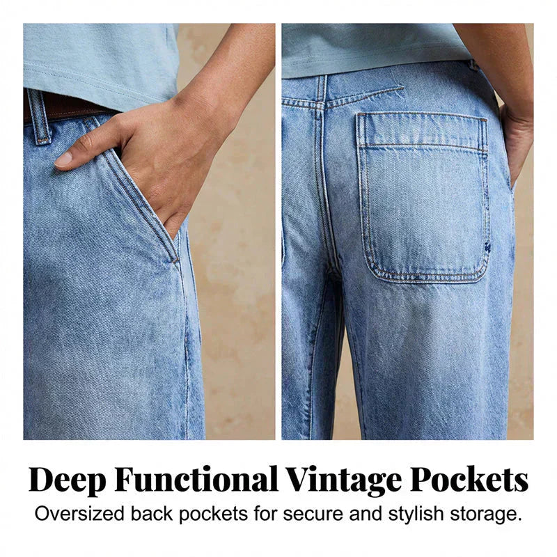 💙 High Waist Wijde Pijp Jeans voor Dames – Comfortabel, Flatterend & Tijdloos ✨