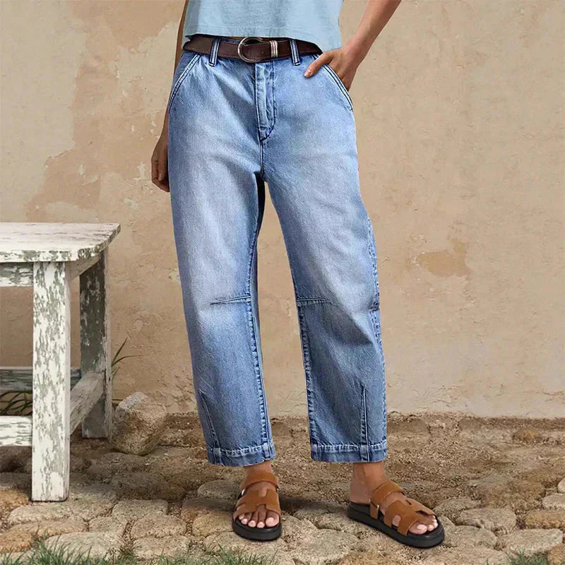 💙 High Waist Wijde Pijp Jeans voor Dames – Comfortabel, Flatterend & Tijdloos ✨