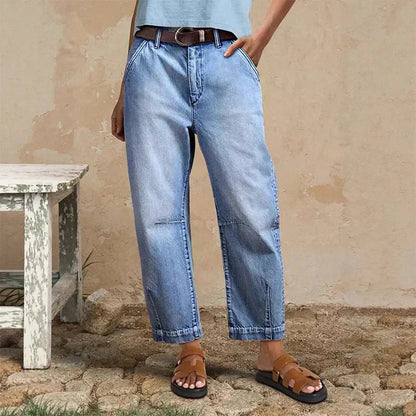 💙 High Waist Wijde Pijp Jeans voor Dames – Comfortabel, Flatterend & Tijdloos ✨