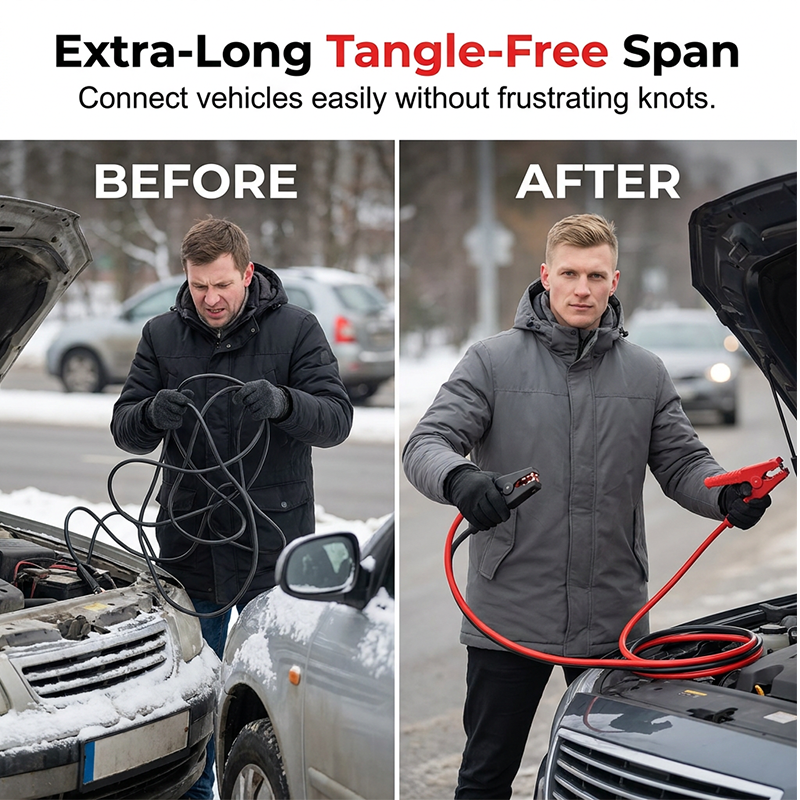 🌞Fris De Lente In Met 50% Korting!🚗⚡ 2000A Anti-klit Startkabels  Zware Startkabels Voor Auto Met Opbergtas