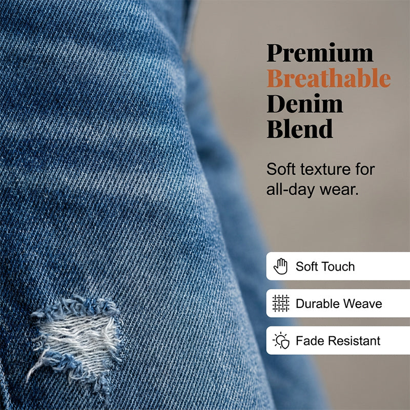 ☀️ Zomer aanbieding is hier! Mis het niet!⏰🎁 Modieuze slim-fit jeans met distressed look voor dames