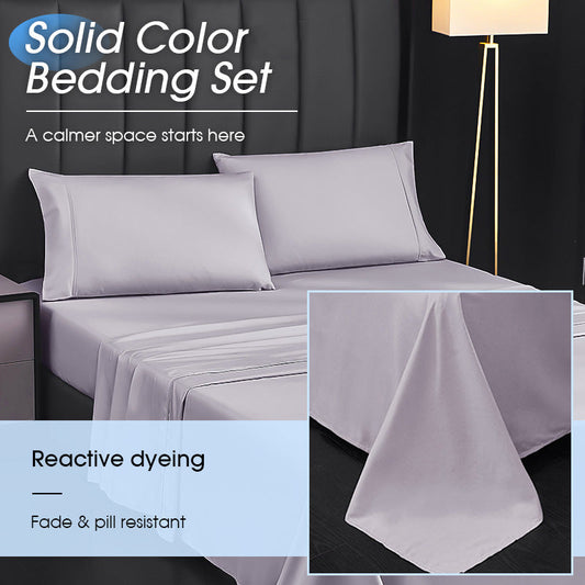 💥50% KORTING🛏️ 4-Delig Effen Beddengoed Set - Zacht Ademend Diepe Zakken