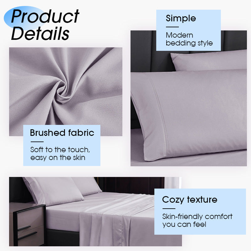 💥50% KORTING🛏️ 4-Delig Effen Beddengoed Set - Zacht Ademend Diepe Zakken