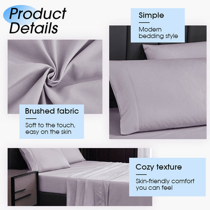 💥50% KORTING🛏️ 4-Delig Effen Beddengoed Set - Zacht Ademend Diepe Zakken