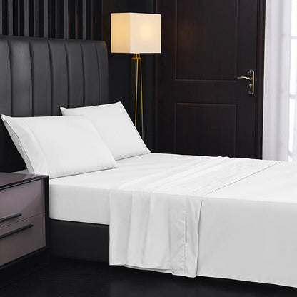 💥50% KORTING🛏️ 4-Delig Effen Beddengoed Set - Zacht Ademend Diepe Zakken
