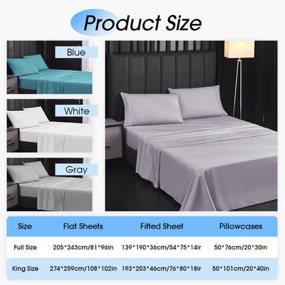 💥50% KORTING🛏️ 4-Delig Effen Beddengoed Set - Zacht Ademend Diepe Zakken