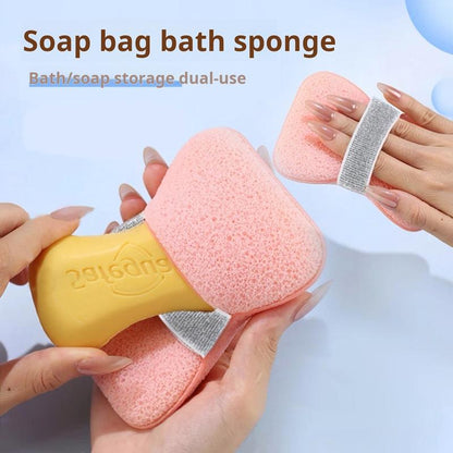 💥50% KORTING🧼 Zeepzak Met Spons | Rijke Schuim Zacht Exfoliërend