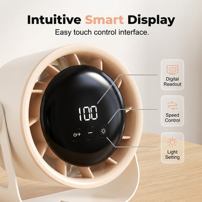 💥50% KORTING💨 Stille ventilator met 100 snelheden, turbostand, instelbaar & digitaal touchdisplay