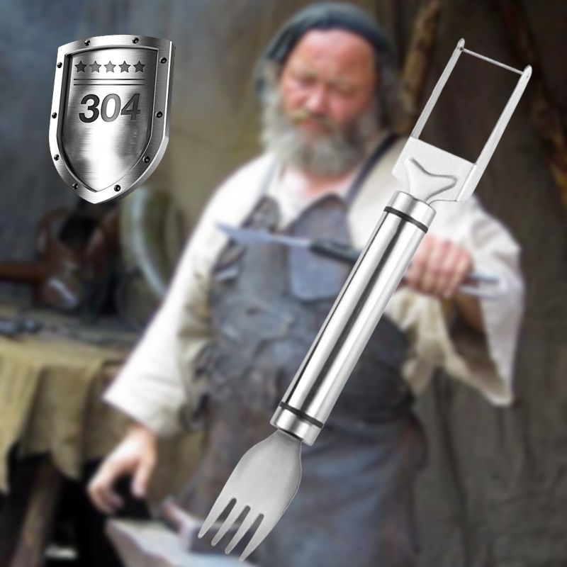 ✨NU 50% KORTING🥄2-in-1 Roestvrijstalen Watermeloen Snijmes en Vork