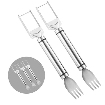 ✨NU 50% KORTING🥄2-in-1 Roestvrijstalen Watermeloen Snijmes en Vork