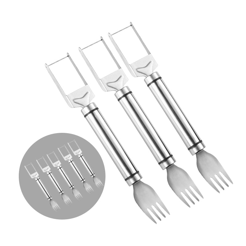 ✨NU 50% KORTING🥄2-in-1 Roestvrijstalen Watermeloen Snijmes en Vork
