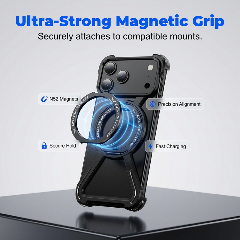 💥50% KORTING📱 360° Magnetische Telefoonhoes Met Standaard | Militaire Valbescherming