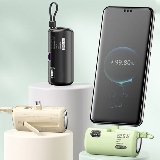 💥 50% KORTING 🔋 3-in-1 Powerbank met ingebouwde kabels, compact zakmodel