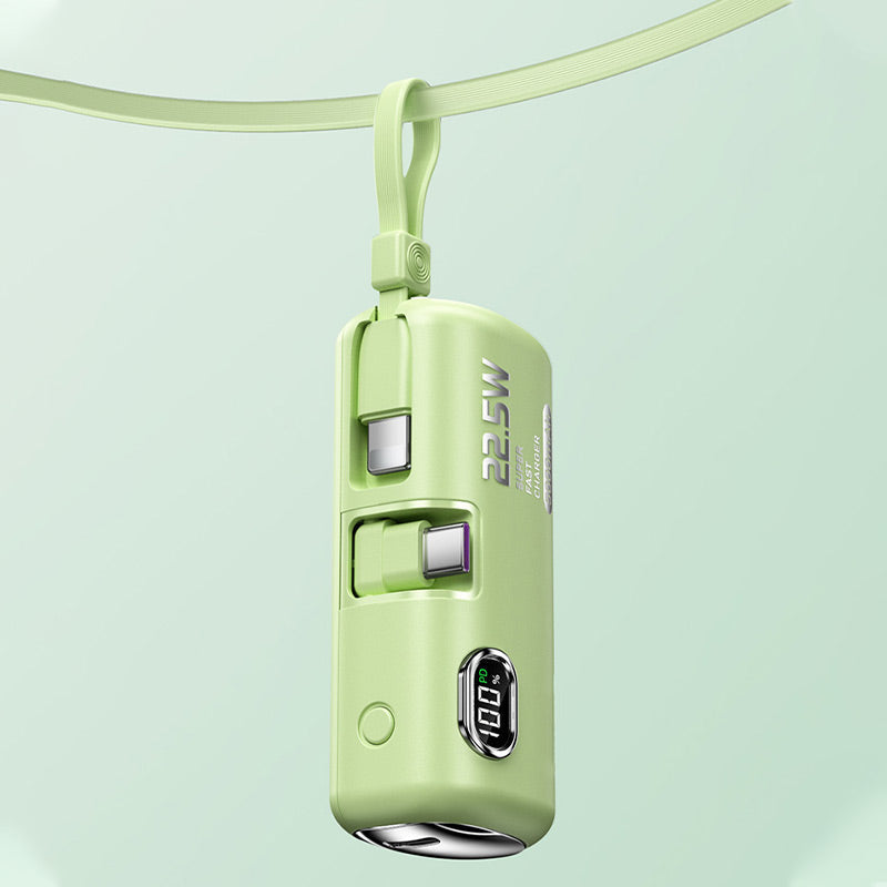 💥 50% KORTING 🔋 3-in-1 Powerbank met ingebouwde kabels, compact zakmodel