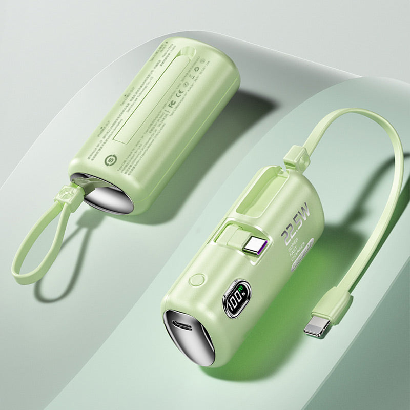💥 50% KORTING 🔋 3-in-1 Powerbank met ingebouwde kabels, compact zakmodel