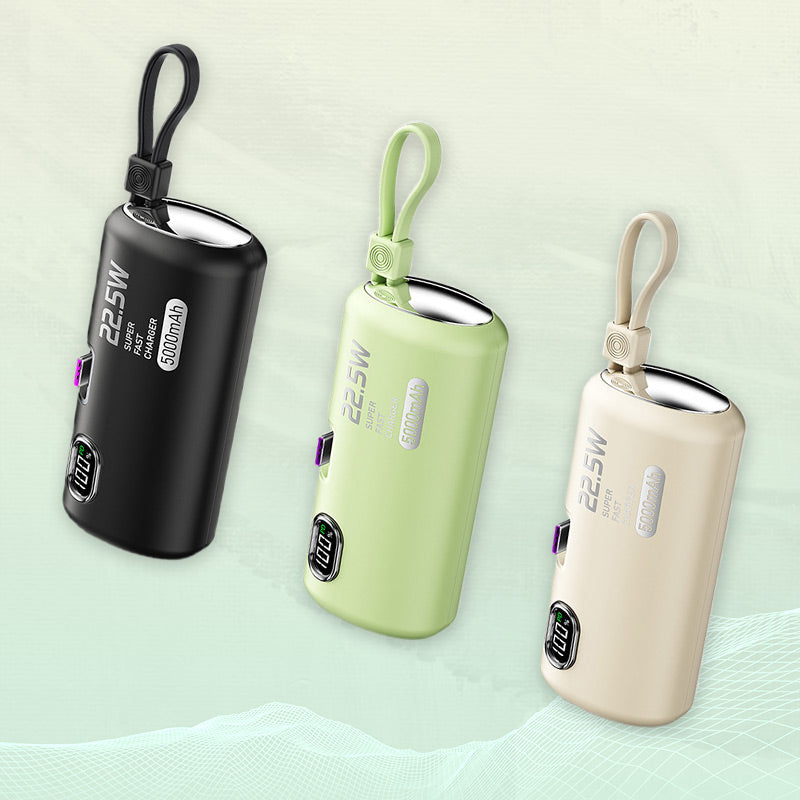 💥 50% KORTING 🔋 3-in-1 Powerbank met ingebouwde kabels, compact zakmodel