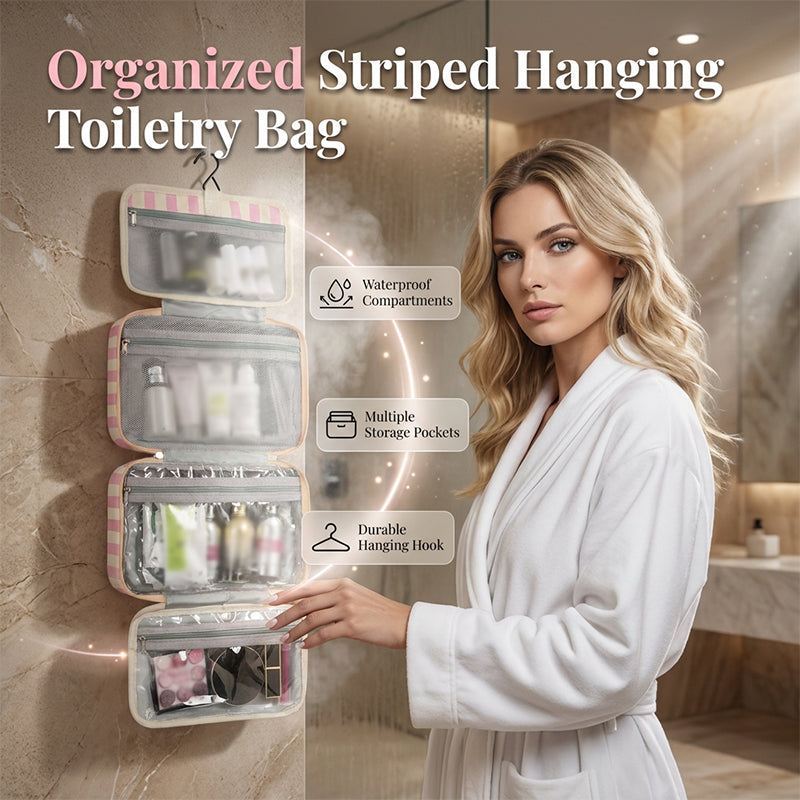 💥50% KORTING🧳 Hangende Toilettas | 4 Vakken Met Haak Voor Op Reis