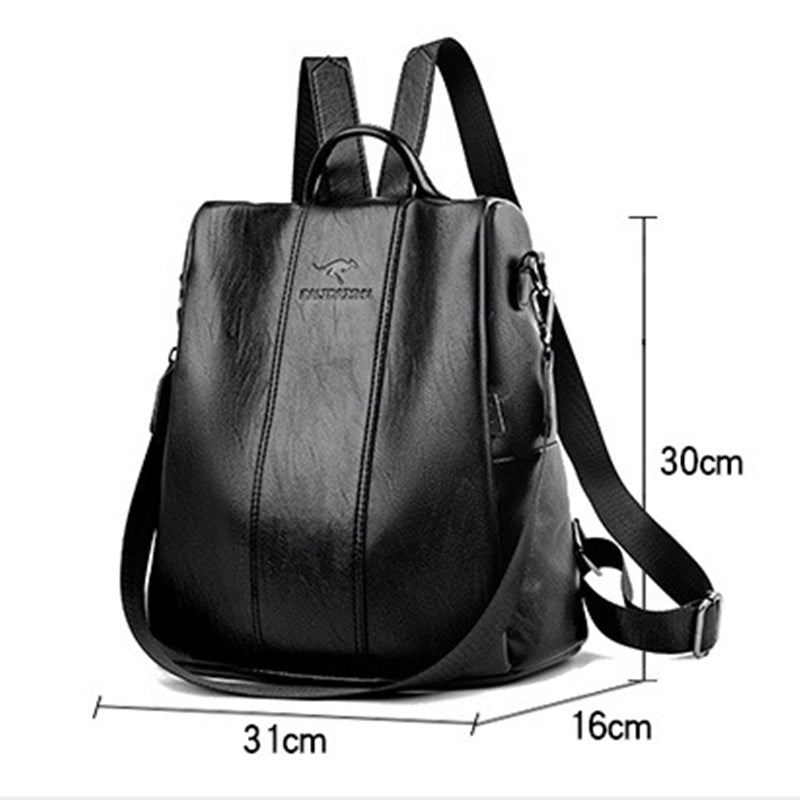 🎒 Stijlvolle PU Damesrugzak | Ruim, Elegant & Veilig (Anti-Diefstal Design)