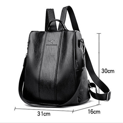 🎒 Stijlvolle PU Damesrugzak | Ruim, Elegant & Veilig (Anti-Diefstal Design)