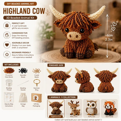 🏆Tijdelijke aanbieding: 50% KORTING🧵✨Kleine 3D-knutselpakket met dieren van kralen