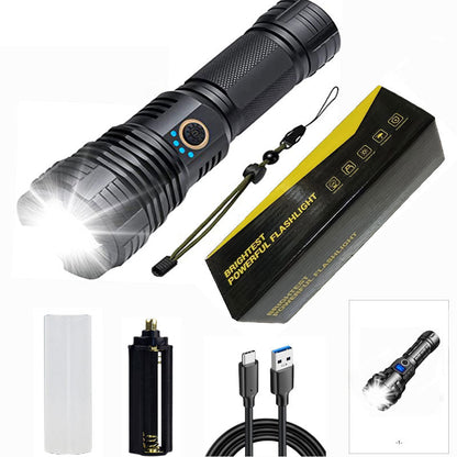 Set of Super Bright Waterproof Rechargeable Flashlights with Zoom
