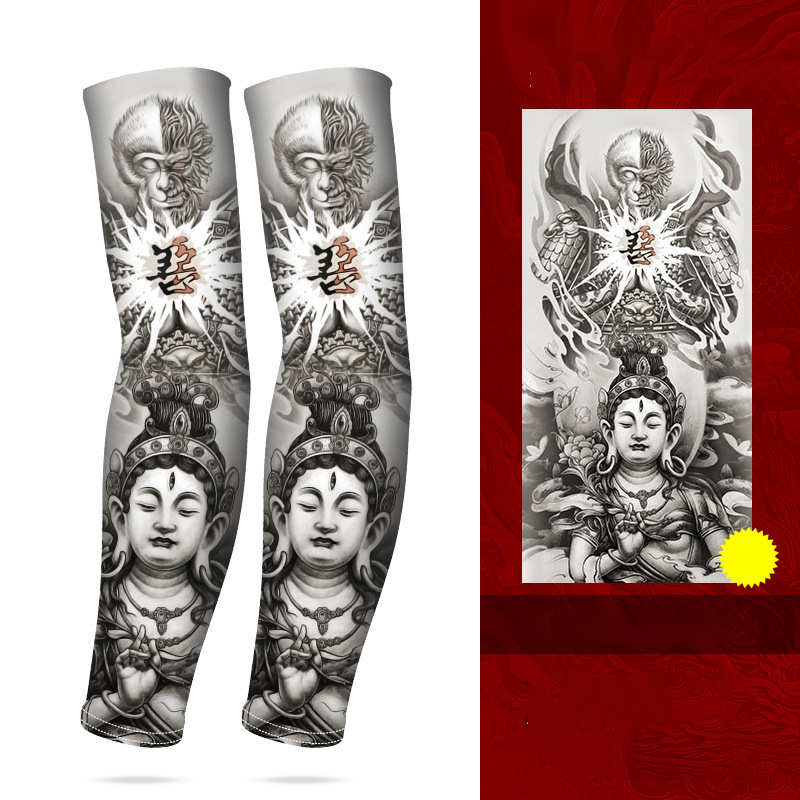 Manchette de Protection Solaire et Respirante Rafraîchissante à Effet Tatouage