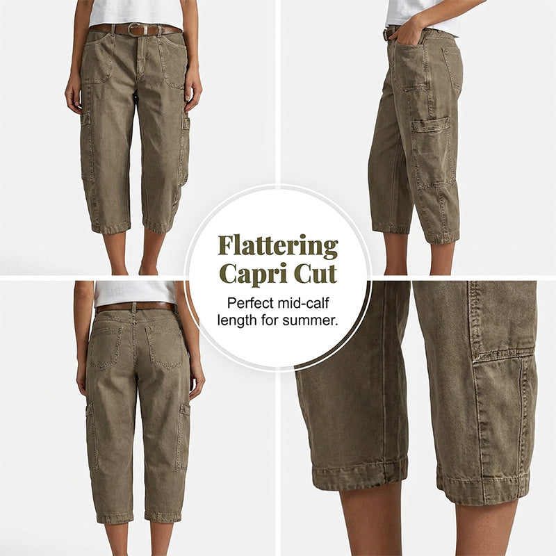 👖 NU 50% KORTING! 🌿 Dames relaxte casual cargo-capribroek – met ruime opbergzakken, ademende stof en een relaxte pasvorm – dagelijks comfort, klaar voor warm weer. ✨