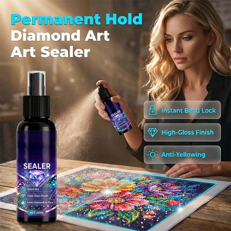 💎✨ Diamond art sealer – fixeert de kraaltjes, zorgt voor een glanzende afwerking, droogt snel en is duurzaam.