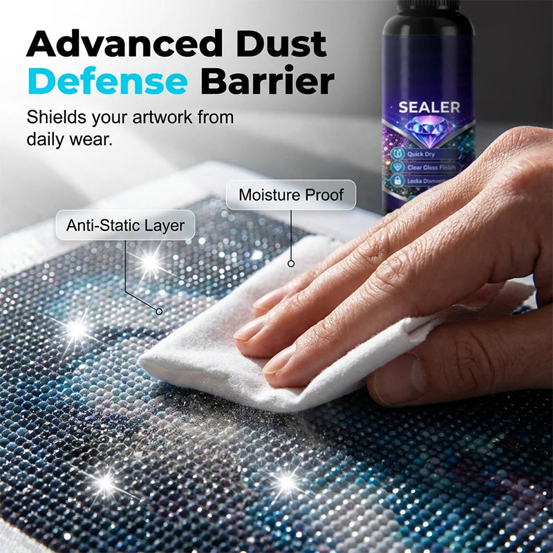 💎✨ Diamond art sealer – fixeert de kraaltjes, zorgt voor een glanzende afwerking, droogt snel en is duurzaam.