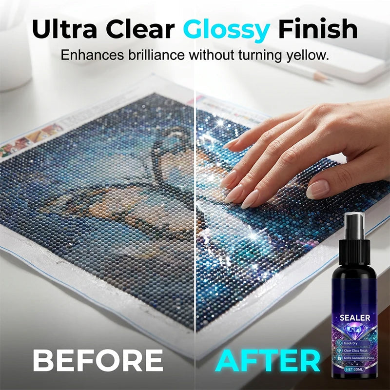 💎✨ Diamond art sealer – fixeert de kraaltjes, zorgt voor een glanzende afwerking, droogt snel en is duurzaam.