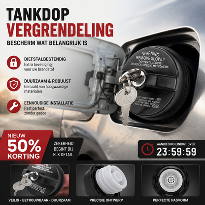🔑50% KORTING! 🛡️ Jouw Brandstof in Veilige Handen: Metalen Anti-Diefstal Tankdop
