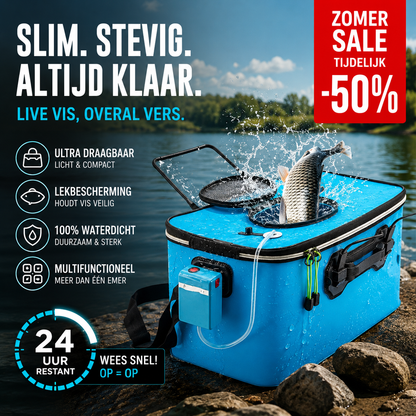 🔥Sommer-Hot-Sale 50% Rabatt🔥Opvouwbare Visemmer | Anti-Vis Sprong | 100% Waterdicht | Duurzaam & Draagbaar | Voor Wandelvissen & Kamperen
